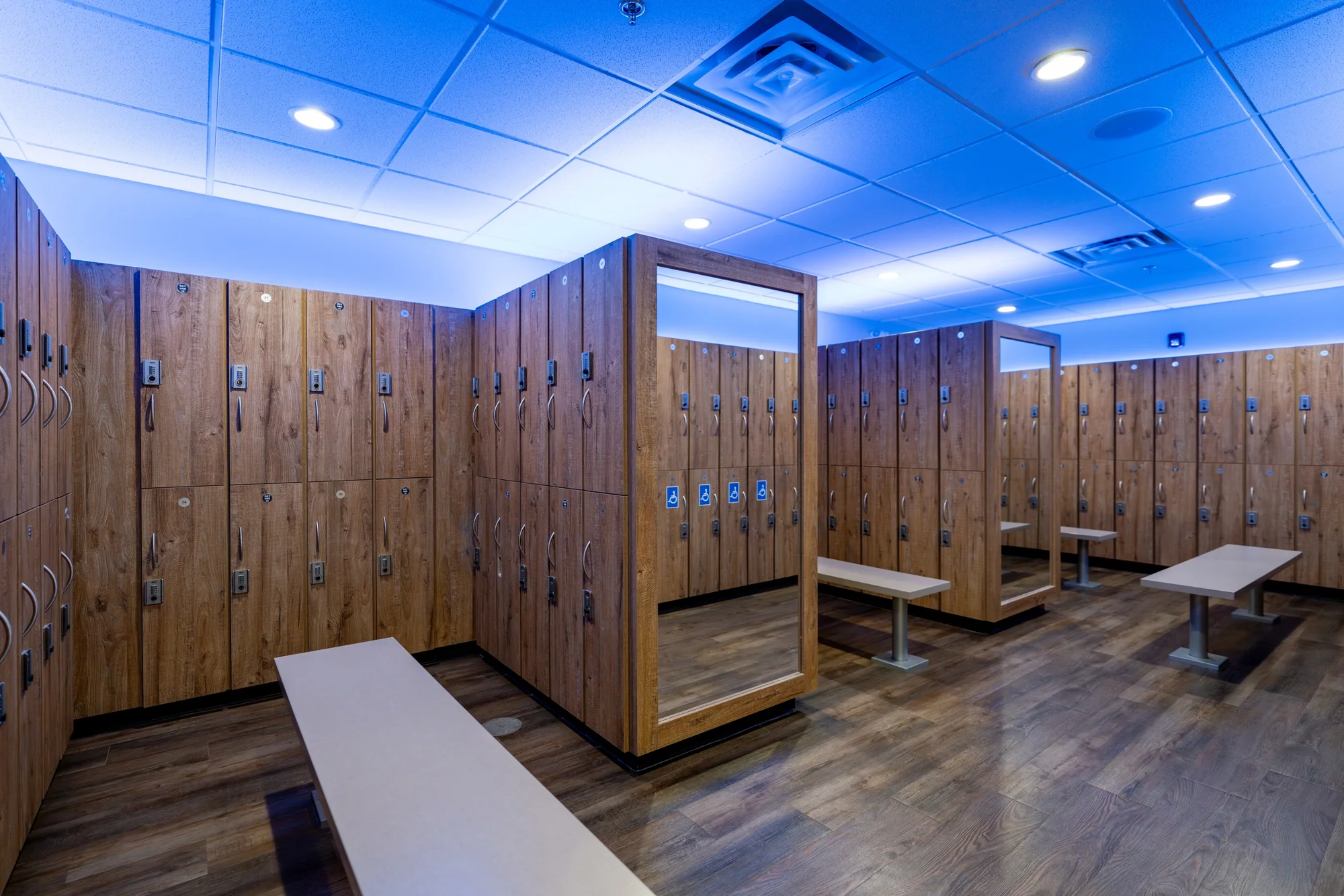 Locker room at Peak West Bank Landing